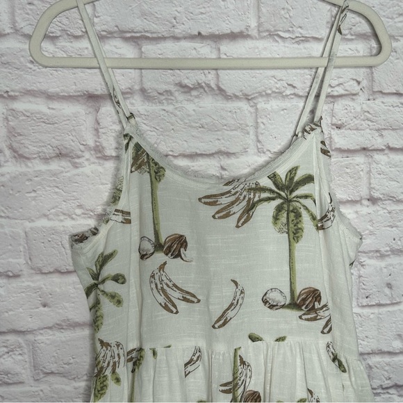 Barok Tropical Palm Tree Print Ivory Babe Doll Mini Dress NWT - Picture 5 of 11